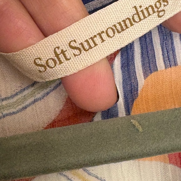 Soft Surroundings Navy Blue Orange Floral Embroidered Tunic Top Boho XL - Picture 3 of 8